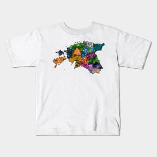 Spirograph Patterned Estonia Counties Map Kids T-Shirt